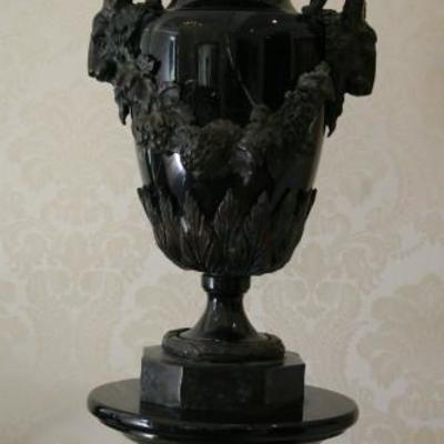Bronze mounted marble urn...one of two
24