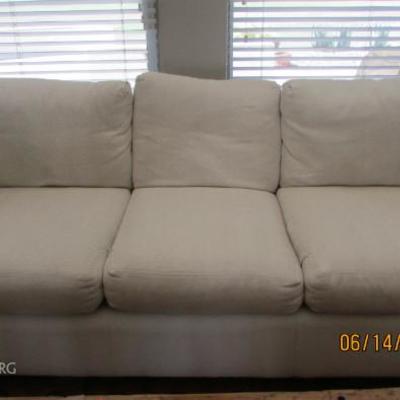Like new 7ft neutral color sofa with Herrring bone design