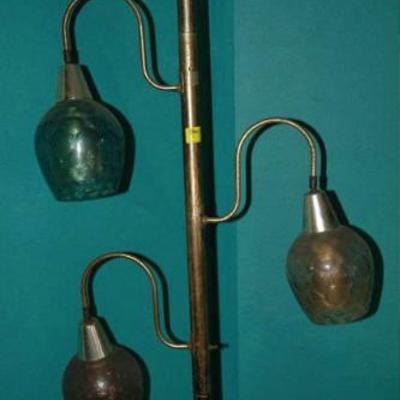 Vintage floor lamp with three different colored lights (Blue, White, Pink)

