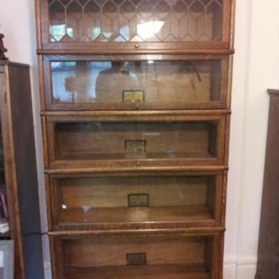 Barrister Bookcase with Leaded glass