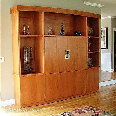 $2000 (OBO)-Mid-Century Ent Ctr( by J Vicari ($14,000 -(pic from his website) Anigre  Hardwood)-  holds 60