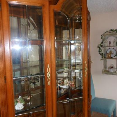Lexington China Cabinet with leaded and beveled glass doors