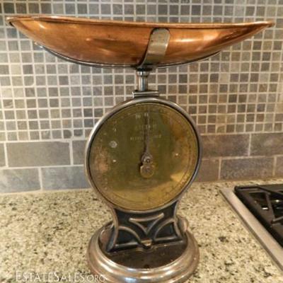 Antique Salter brass and copper scale