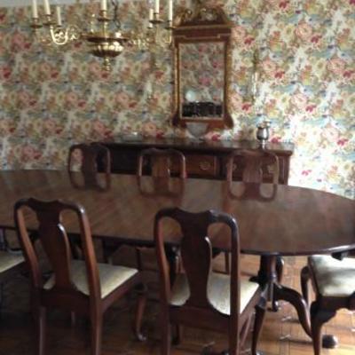 Henkel Harris Dining table and 8 chairs
