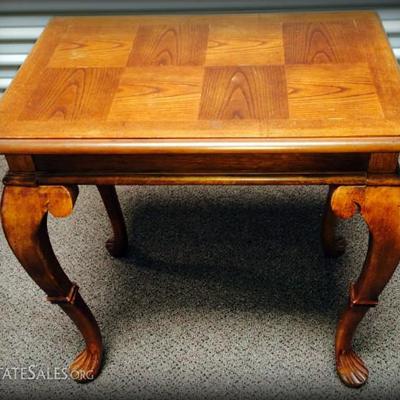 Unique Wooden Side Table with wonderful paw feet!