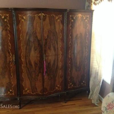 Antique French Armoire folds flat for moving