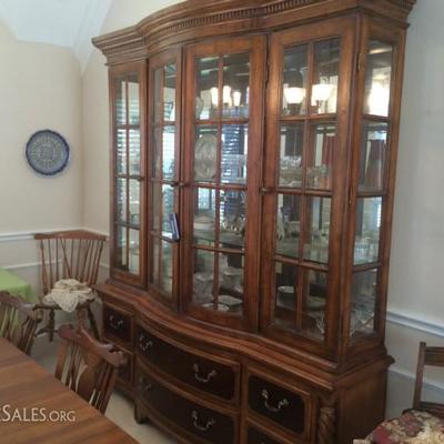 Alexander Julian lighted China cabinet with tags. Like new in excellent condition