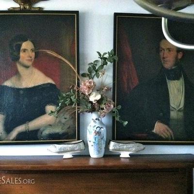 Pair of 19th century portraits