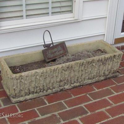 Outdoor items including concrete planters a and patio furniture
