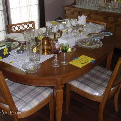 Dining Table and Fine Crystal and more