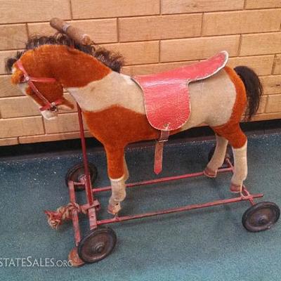 vintage Steiff ride on horse on wheels