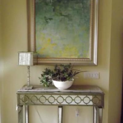 Hollywood Regency Style Mirror Console Entry Table 