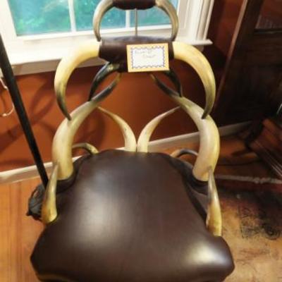 Steer Horn Leather Chair