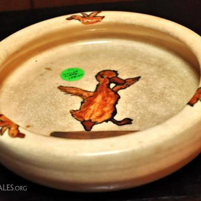 Weller Zona Strutting Duck Childs Plate Rolled Edge 1930s
