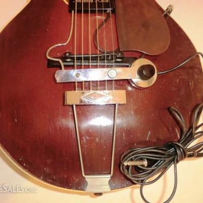 Circa 1910 Gibson Guitar with Melody Mike Electric Pick up. 
