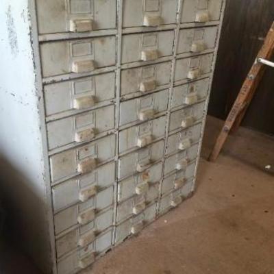 Antique large industrial tool cupboard