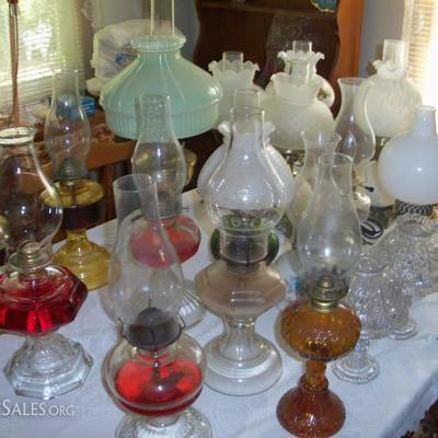 LOTS OF OIL LAMPS