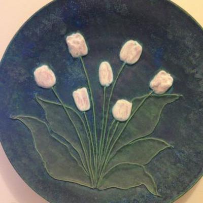 Jemerick Art Pottery custom-designed tulip plaque