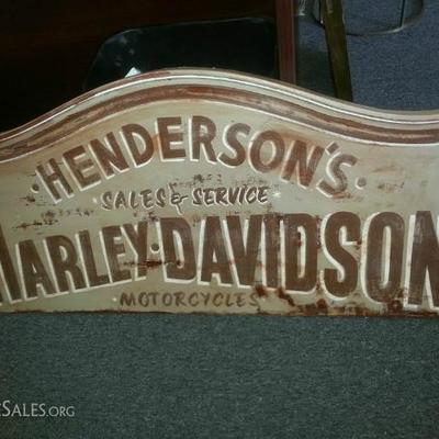 Old School Harley Davidson Wood Sign 
