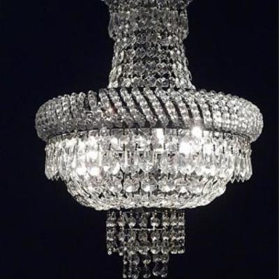 TWO FRENCH EMPIRE STYLE CRYSTAL CHANDELIERS, EACH SOLD SEPARATELY