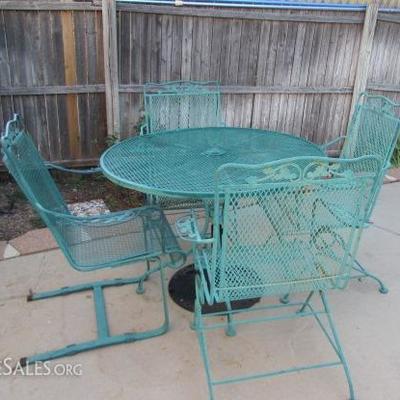 Outdoor Wrought Iron Table & Chairs
