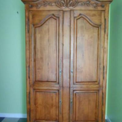 French Country Queen Bed and Beautiful Armoire 
