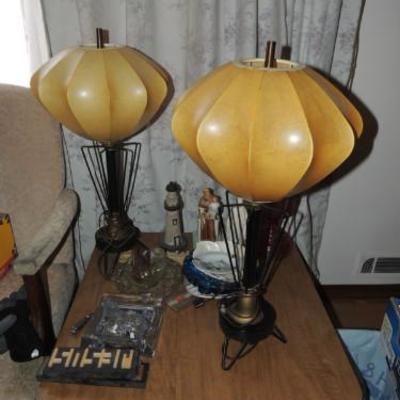pair mid-century lamps