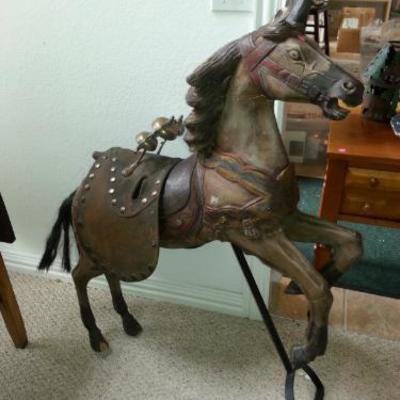 Antique Carousel Horse Solid Wood