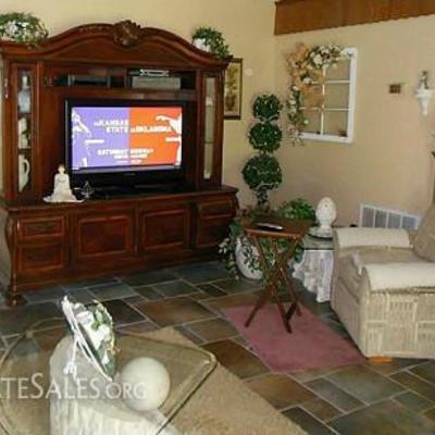 View of living/family room with Corinthian Furniture Cherry TV CredenzaUu