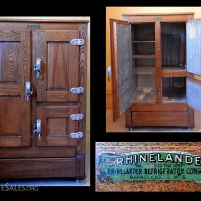 Rhinelander antique ice box 