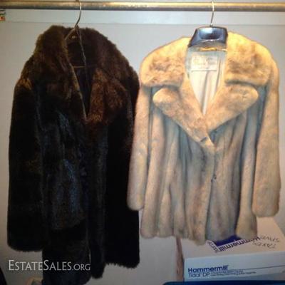Mink and Faux Fur Coats (Size 8-10)