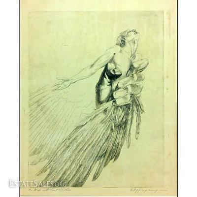 Willy Pogany etching for The Kasidah signed and addressed
