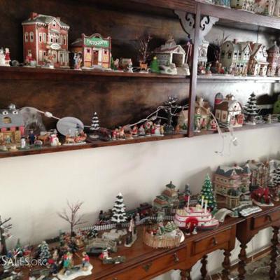 massive christmas village collection by Lefton 