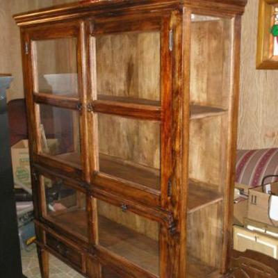 Large Pine/Glass Cabinet