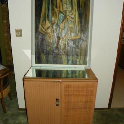 Zenith Stereo Cabinet and Original Art