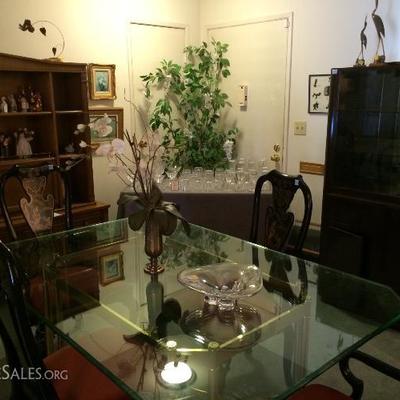   Brass Pedestal Glass
   Top Table - Black   
    Lacquer Chairs