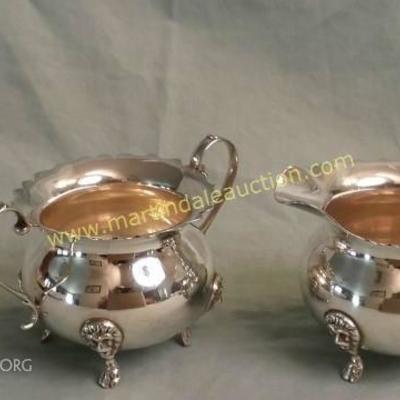 sterling sugar bowl & creamer