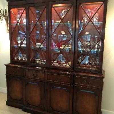 1940's breakfront china cabinet with drop-front desk.