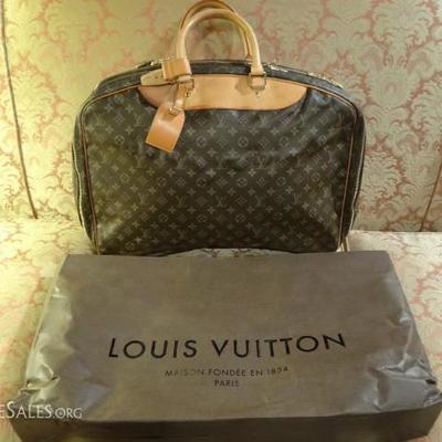AUTHENTIC LOUIS VUITTON OVERNIGHT BAG WITH VUITTON SHOPPING BAG