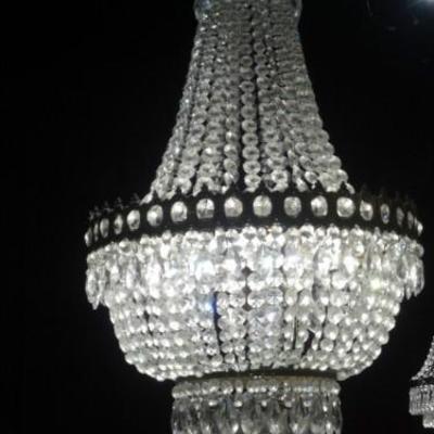 Large French Empire style crystal chandelier