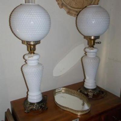 Gorgeous hobnail GWTW lamps