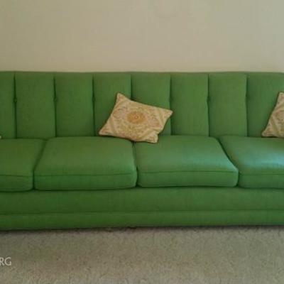 Mid Century Modern Green Couch 10'