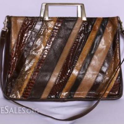 black/brown snakeskin briefcase