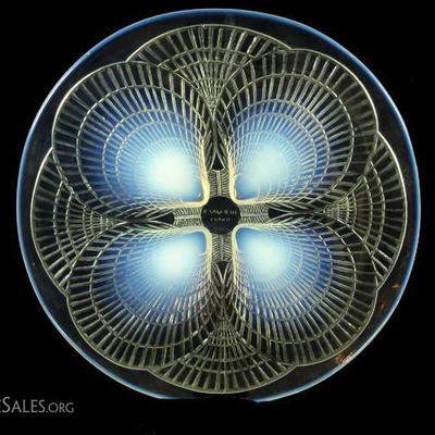 VINTAGE RENE LALIQUE FRANCE CRYSTAL COQUILLE PLATE #1
