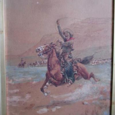 Herman Wendleborg Hansen Western Art Water Color