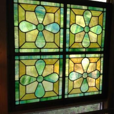 many, many beautiful stained glass pieces