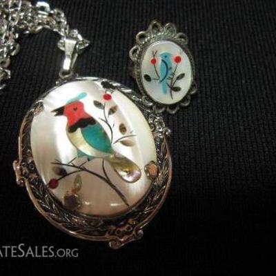 Pendant and Ring with Inlay