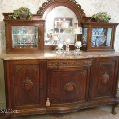 Antique French Marble Top Buffet