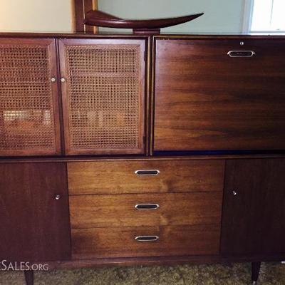 BP John Mid-Century Entertainment Center - Use as is or as a buffet and coordinating side pieces.