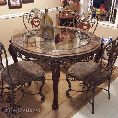 Marble & Glass Top Dinette Set